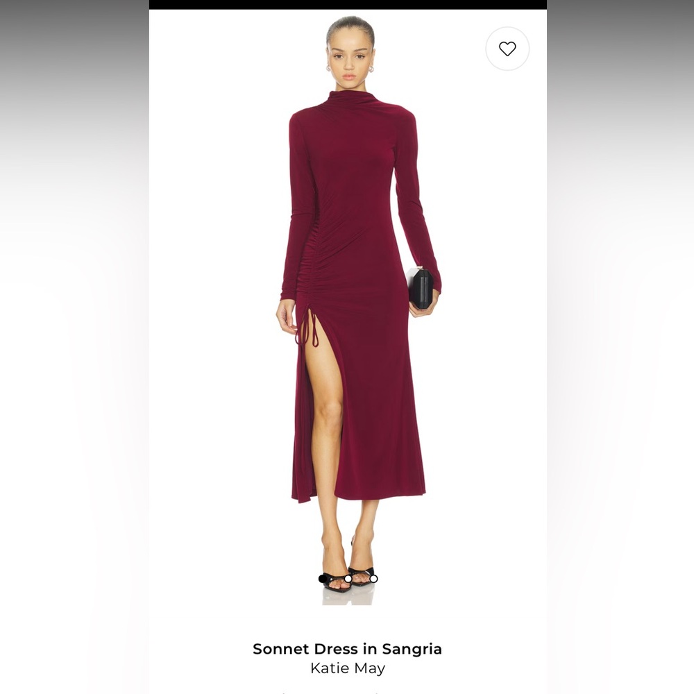 Katie May Long Sleeve Midi Dress in Sangria